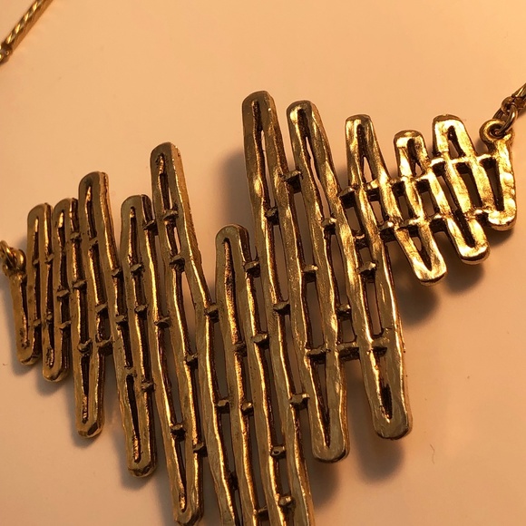 Vintage "Celebrity NY" Brutalist Necklace Circa 1970's - Picture 4 of 7